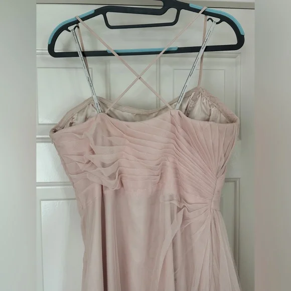 Blush pink Monique Lhuillier tulle bridesmaid dress - Picture 9 of 15